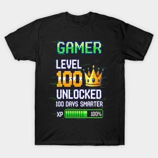 Gamer Level 100 Tee - Royal XP Unlocked Achievement T-Shirt